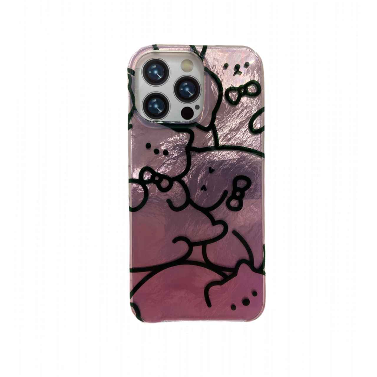 قاب گوشی آیفون هولوگرامی طرح گربه صورتی