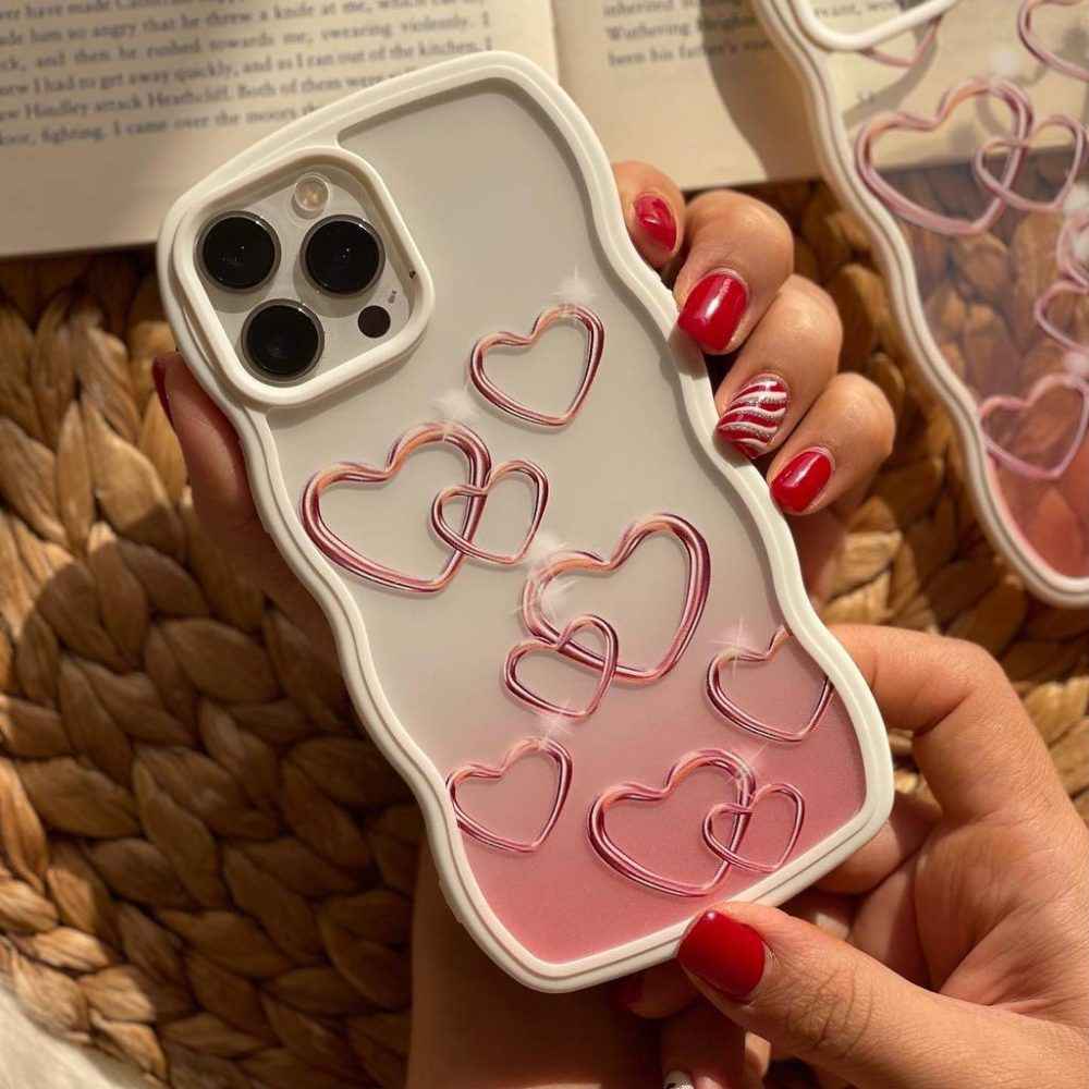 قاب گوشی آیفون شفاف طرح قلب