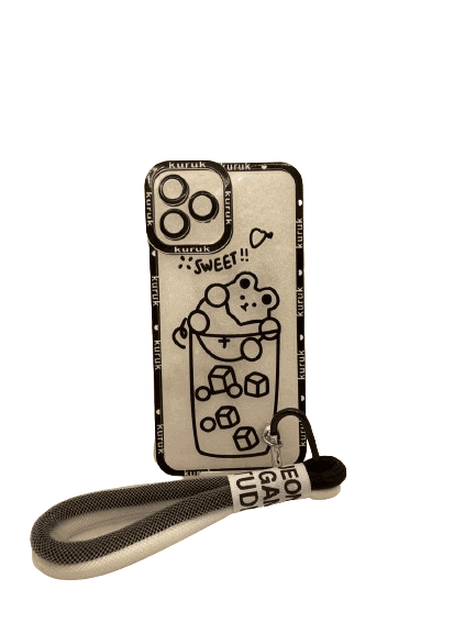 قاب گوشی موبایل آیفون، جنس ژله‌ای شفاف، طرح خرس