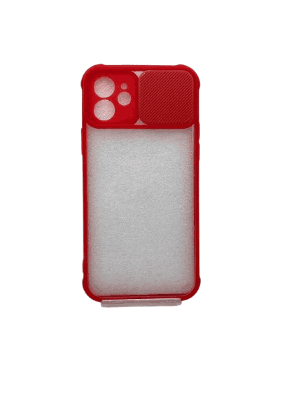 قاب محافظ گوشی آیفون شفاف با حاشیه قرمز رنگ