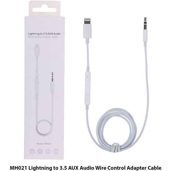کابل تبدیل لایتنینگ به جک 3.5 AUX Audio مدل MH021 به طول 1 متر
