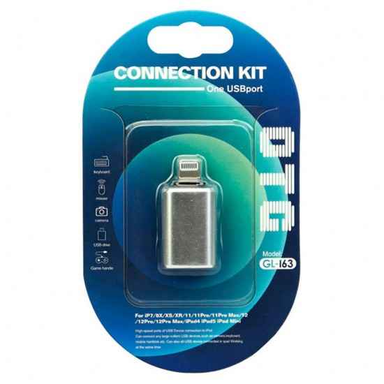تبدیل OTG GL-163 Lightning رنگ آبی